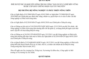 Quyết định 1327/QĐ-BNN-TT phê duyệt dự án khuyến nông Trung ương