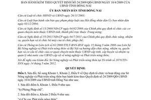 Quyết định 33/2012/QĐ-UBND sửa đổi quy định tổ chức hoạt động Sở nông nghiệp