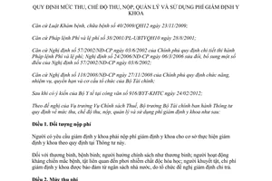 Thông tư 93/2012/TT-BTC mức thu nộp sử dụng phí giám định y khoa