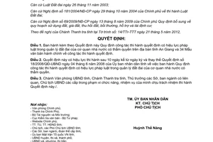 Quyết định 09/2012/QĐ-UBND thi hành quyết định có hiệu lực quản lý đất đai