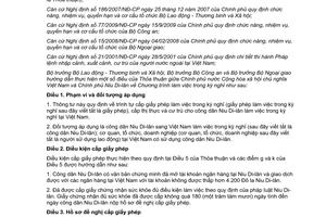 Thông tư liên tịch 15/2012/TTLT-BLĐTBXH-BCA-BNG hướng dẫn thực hiện Thỏa thuận