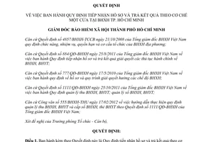 Quyết định 2103/QĐ-BHXH năm 2012 tiếp nhận hồ sơ và trả kết quả