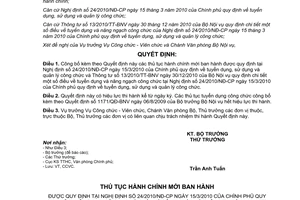 Quyết định 511/QĐ-BNV năm 2012 công bố thủ tục hành chính mới