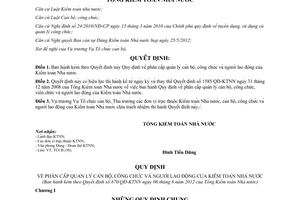 Quyết định 870/QĐ-KTNN năm 2012 Quy định phân cấp quản lý cán bộ công chức