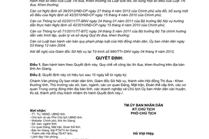 Quyết định 08/2012/QĐ-UBND Quy chế công tác thi đua khen thưởng An Giang