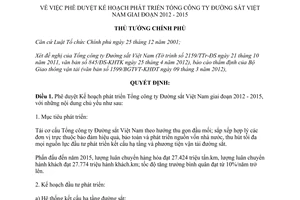 Quyết định 682/QĐ-TTg năm 2012 kế hoạch phát triển Tổng công ty Đường sắt