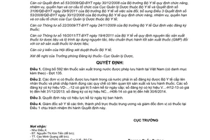 Quyết định 144/QĐ-QLD năm 2012 công bố 592 tên thuốc sản xuất trong nước