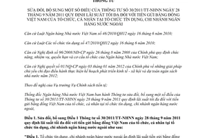 Thông tư 19/2012/TT-NHNN lãi suất tối đa đối với tiền gửi bằng đồng Việt Nam