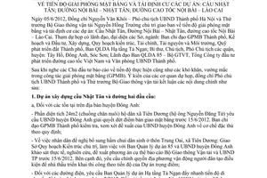 Thông báo 146/TB-UBND kết luận của đồng chí Nguyễn Văn Khôi Phó chủ tịch Ủy ban