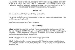 Nghị quyết 16/NQ-CP năm 2012 xây dựng kết cấu hạ tầng đồng bộ