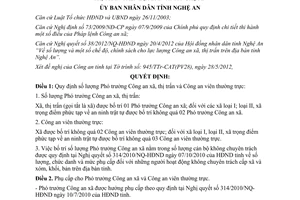 Quyết định 38/2012/QĐ-UBND số lượng chế độ chính sách cho lực lượng Công an