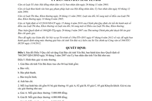 Quyết định 18/2012/QĐ-UBND sửa đổi Điều 5 Quyết định 760/2007/QĐ-UBND