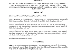 Nghị quyết 15/NQ-CP năm 2012 vấn đề cấp bách về xây dựng Đảng