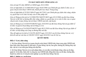 Quyết định 26/2012/QĐ-UBND cơ cấu tổ chức của Sở Giao thông Vận tải tỉnh Long An