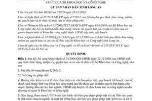 Quyết định 25/2012/QĐ-UBND sửa đổi Quyết định 74/2008/QĐ-UBND quy định chức năng