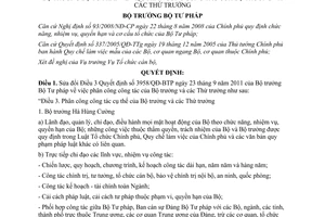 Quyết định 992/QĐ-BTP năm 2012 sửa đổi phân công công tác của Bộ trưởng