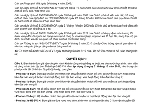 Quyết định 23/2012/QĐ-UBND đơn giá chi phí vận chuyển hành khách công cộng