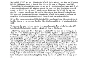 Chỉ thị 01/2012/CT-UBND tăng cường công tác phòng chống thiên tai