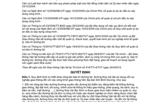 Quyết định 20/2012/QĐ-UBND quy định trình tự triển khai công tác bảo trì đường