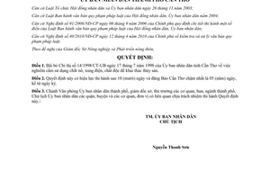 Quyết định 14/2012/QĐ-UBND bãi bỏ Chỉ thị 14/1998/CT-UB Cần Thơ