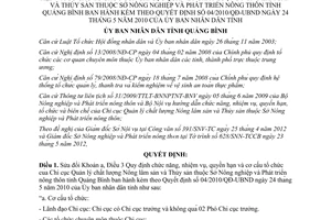 Quyết định 10/2012/QĐ-UBND sửa đổi khoản a điều 3 Quy định chức năng nhiệm vụ