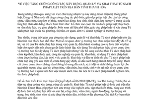 Chỉ thị 17/CT-UBND 2012 xây dựng quản lý khai thác Tủ sách pháp luật Thanh Hóa