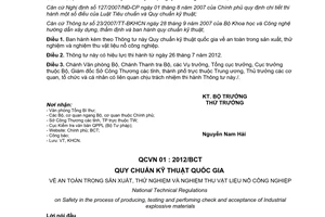 Thông tư 10/2012/TT-BCT Quy chuẩn kỹ thuật quốc gia an toàn trong sản xuất