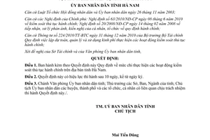 Quyết định 09/2012/QĐ-UBND Quy định mức chi thực hiện hoạt động kiểm soát thủ