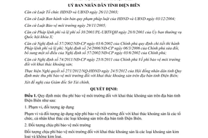 Quyết định 11/2012/QĐ-UBND quy định mức thu phí bảo vệ môi trường