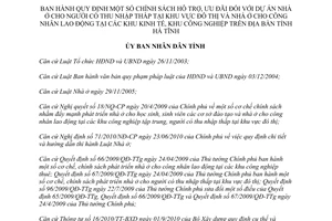 Quyết định 27/2012/QĐ-UBND Quy định chính sách hỗ trợ ưu đãi đối với dự án nhà ở