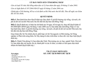 Quyết định 17/2012/QĐ-UBND Quy định giá bồi thường cây trồng vật nuôi chi phí