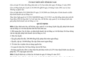 Quyết định 10/2012/QĐ-UBND mức thu chế độ thu nộp quản lý và sử dụng lệ phí