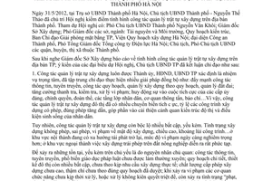 Thông báo 151/TB-UBND kết luận Chủ tịch Ủy ban nhân dân thành phố