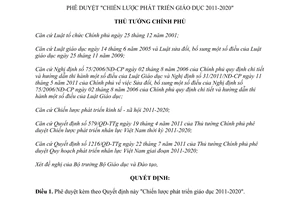 Quyết định 711/QĐ-TTg năm 2012 Chiến lược phát triển giáo dục 2011-2020