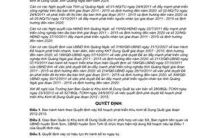 Quyết định 897/QĐ-UBND năm 2012 Kế hoạch phát triển Khu kinh tế Dung Quất