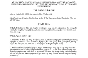 Quyết định 716/QĐ-TTg năm 2012 giải pháp hỗ trợ hộ nghèo điều kiện an toàn chỗ ở