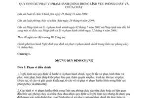 Nghị định 52/2012/NĐ-CP xử phạt vi phạm hành chính trong lĩnh vực phòng cháy