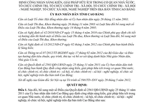 Quyết định 739/QĐ-UBND năm 2012 sửa đổi Quyết định số 2561/QĐ-UBND