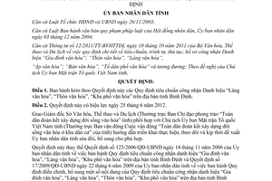 Quyết định 16/2012/QĐ-UBND Quy định tiêu chuẩn công nhận Danh hiệu Làng văn hóa