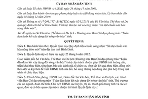 Quyết định 17/2012/QĐ-UBND Quy định tiêu chuẩn công nhận Xã đạt chuẩn văn hóa