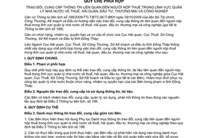 Quy chế 615/QCPH/CHQ-SCT-CT-SKHĐT phối hợp trao đổi cung cấp thông tin