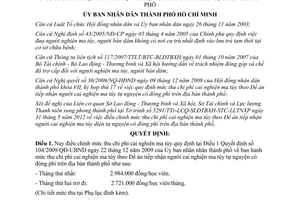 Quyết định 24/2012/QĐ-UBND điều chỉnh mức thu chi phí cai nghiện ma túy