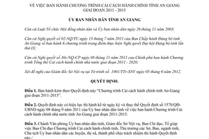 Quyết định 930/QĐ-UBND năm 2012 cải cách hành chính An Giang 2011 - 2015