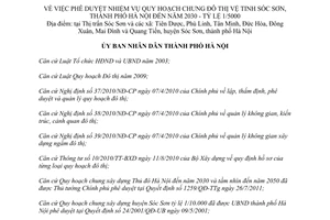 Quyết định 2665/QĐ-UBND 2012 Quy hoạch chung Đô thị vệ tinh Sóc Sơn Hà Nội 2030