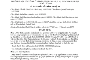 Quyết định 42/2012/QĐ-UBND Quy định doanh thu tối thiểu