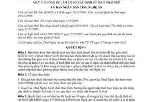 Quyết định 41/2012/QĐ-UBND Quy định doanh thu tối thiểu tỷ lệ phần trăm