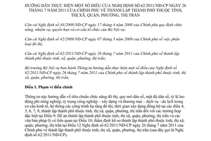 Thông tư 02/2012/TT-BNV hướng dẫn Nghị định 62/2011/NĐ-CP thành lập thành phố