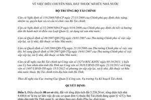 Quyết định 1533/QĐ-BTC năm 2012 điều chuyển nhà đất thuộc sở hữu nhà nước