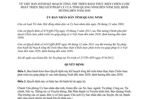 Quyết định 1478/QĐ-UBND năm 2012  Kế hoạch tổng thể thực hiện Chiến lược