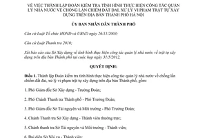 Quyết định 2694/QĐ-UBND năm 2012 thành lập Đoàn kiểm tra tình hình thực hiện